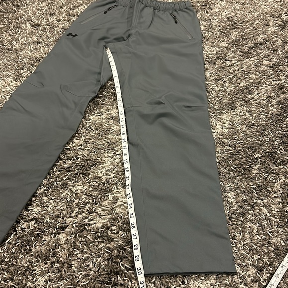 New Under Armour UA StormProof Lined Rain Pants in CastleRock / Black - Picture 6 of 15